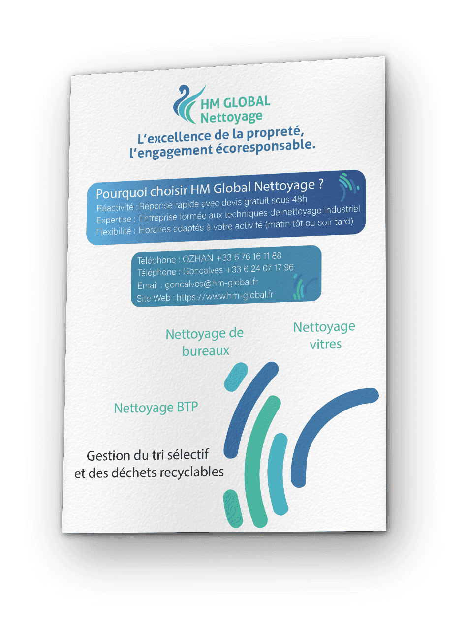 Flyer A5 HM Global Nettoyage imprimé sur couché 170 g