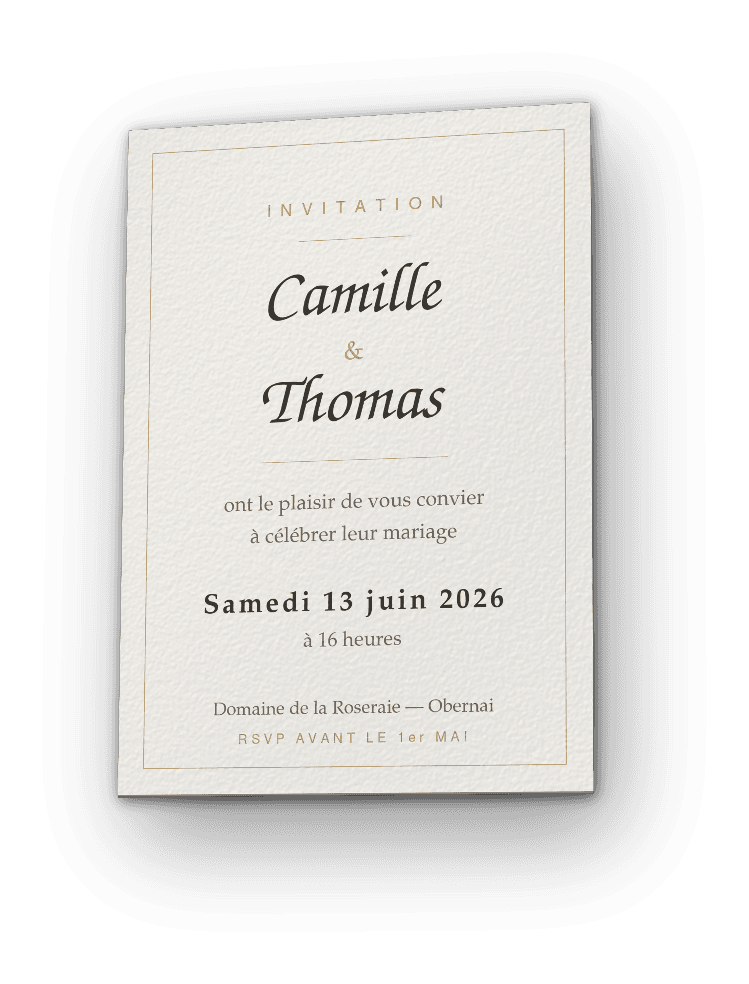 Carton d'invitation A6 — 10,5 × 14,8 cm